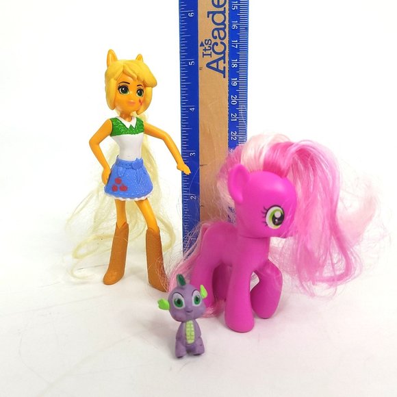 My Little Pony Equestria Girls Applejack Cheerilee Spike Figures Lot Of 3 - Picture 7 of 7